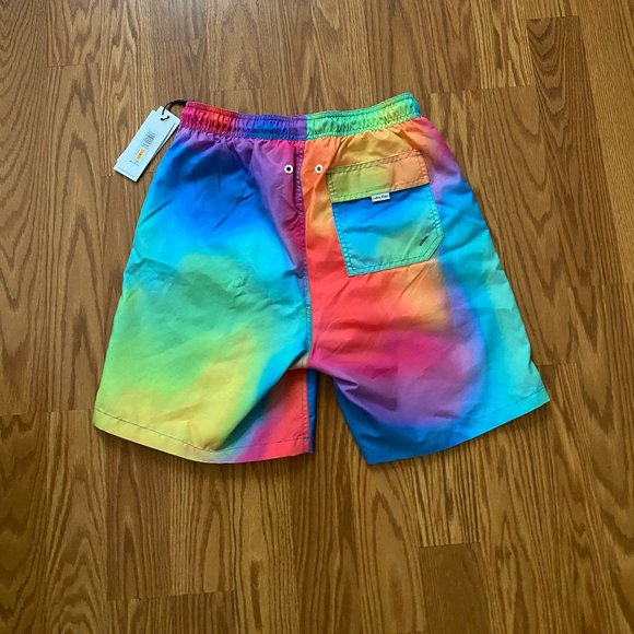 Calvin Klein CBCVPA13 yjl MODERN HOLOGRAPHIC Logo CK Shorts Multicolor Mens Size - Picture 2 of 6